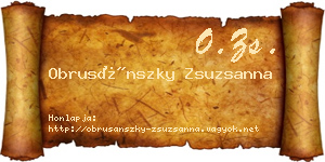 Obrusánszky Zsuzsanna névjegykártya
